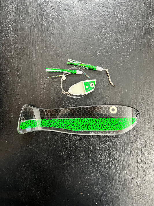X-Glow Green Frog Mamba - Flasher + Meat Rig COMBO