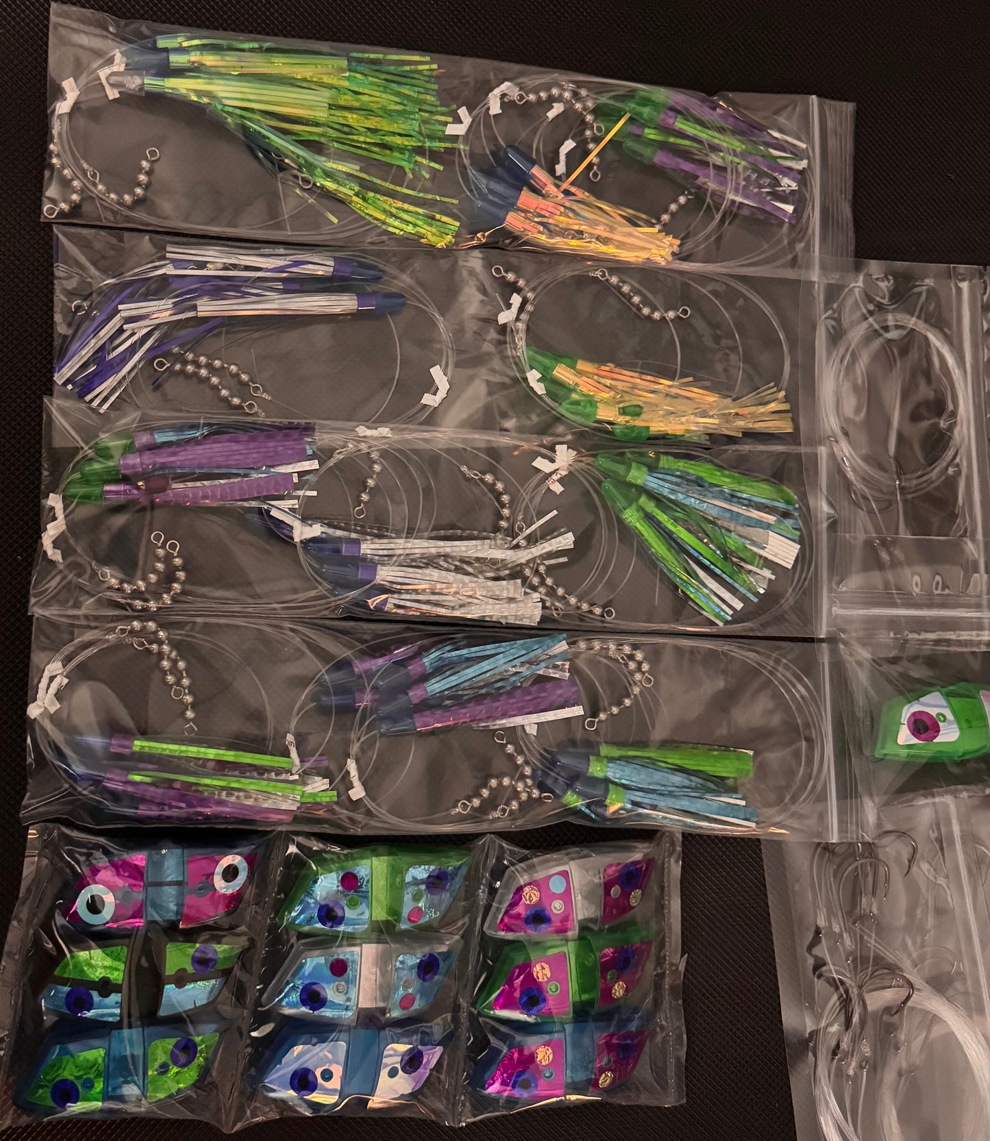 Tom T - Wisconsin - Custom Meat Rig Order - 22 x 2 and 3 fly teaser rigs