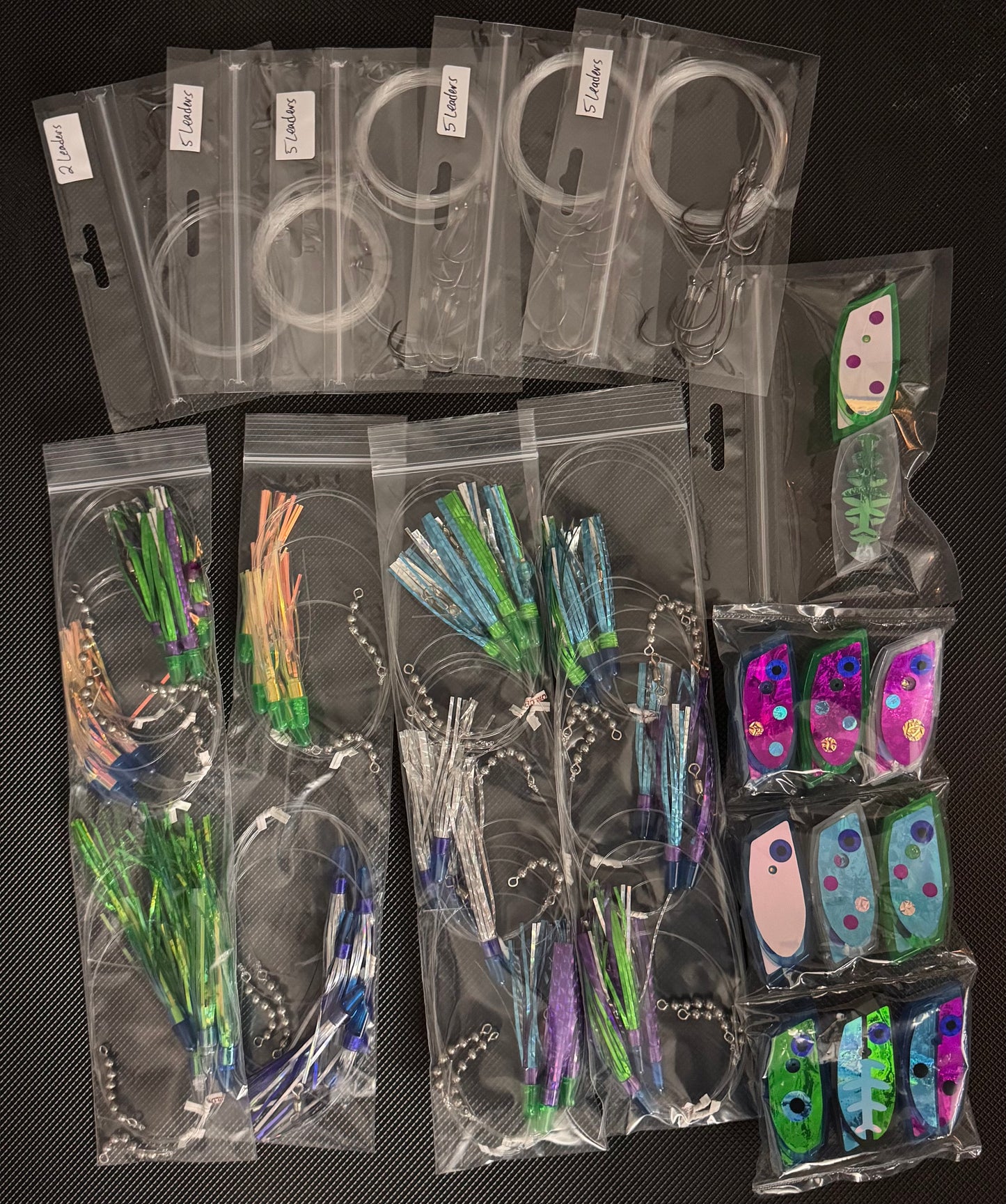 Tom T - Wisconsin - Custom Meat Rig Order - 22 x 2 and 3 fly teaser rigs