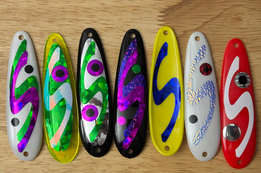 4" Spoon Slash-Marks (Full Spoon) - Trolling Spoon Stickers (Lure Tape)