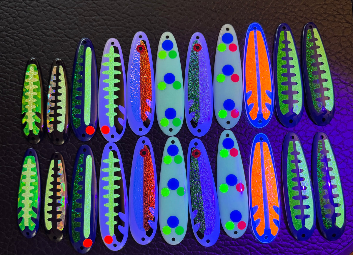 Wilson F - Oregon - Custom Salmon Buster Spoons + UV Lights x2
