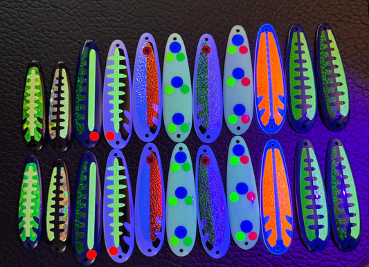 Wilson F - Oregon - Custom Salmon Buster Spoons + UV Lights x2