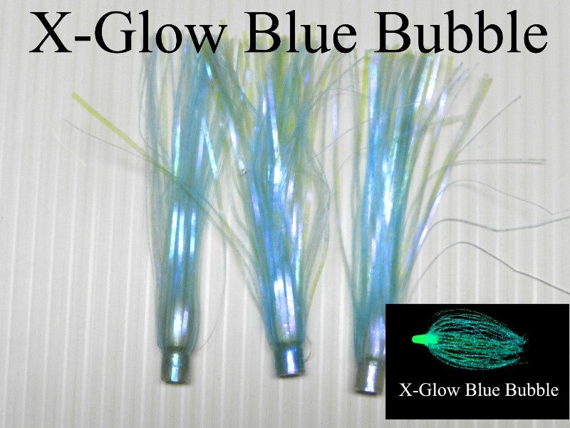 Extended Glow Blue Bubble Fly - 3 Pack Bodies